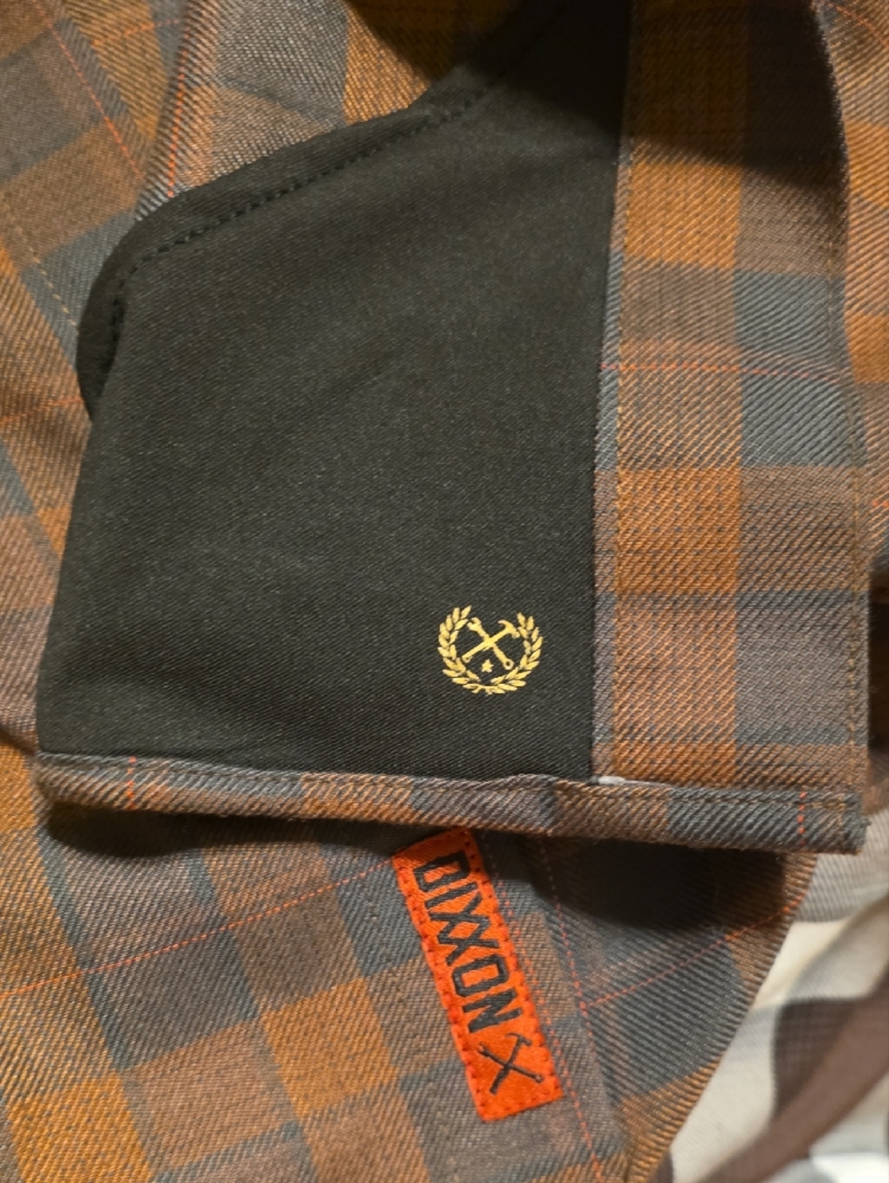 Dixxon "Dutch Oven" Size Large Brown and Dark Plaid Button-Down Flannel - Picture 3 of 4